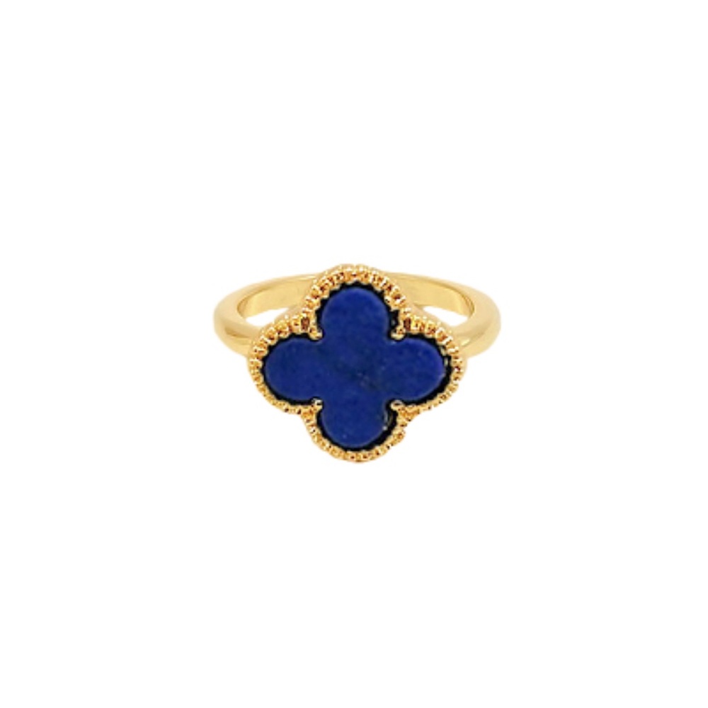Semi Stone Clover Ring